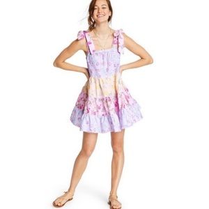 🔥LoveShackFancy - Jeanne Tie-Strap Tiered Dress L